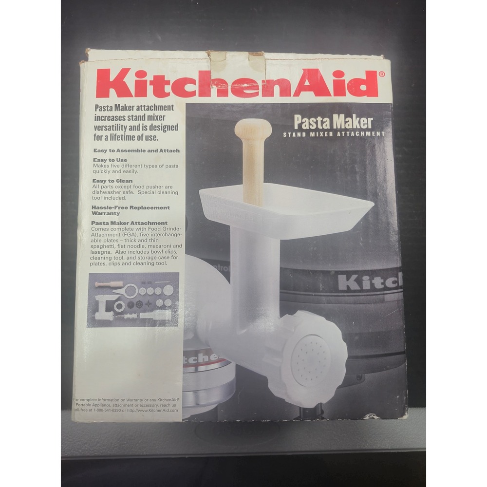KitchenAid Pasta Maker Food Grinder Stand Mixer Attachment SNFGA White Set